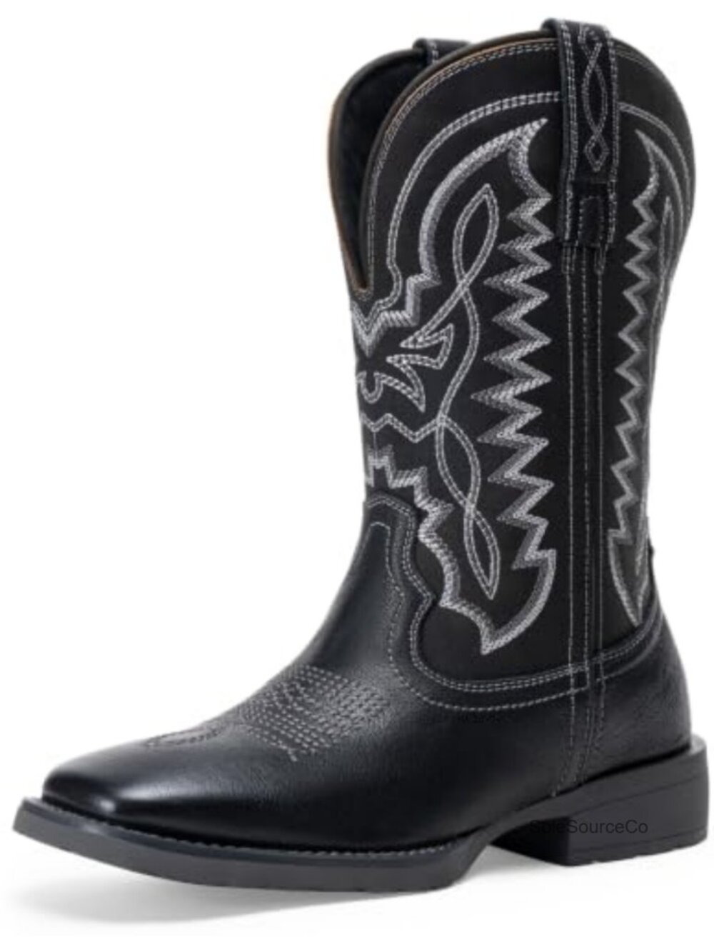 Men's Full-Grain Leather Western Cowboy Boots Square Toe Calf High